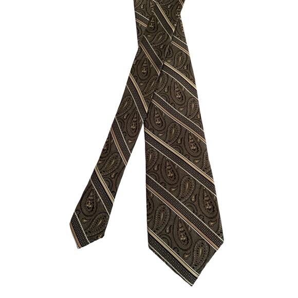 Pronto Uomo Platinum Mens NeckTie 100% Silk Handmade Paisley Jacquard NWT 36"x3" - Picture 3 of 4